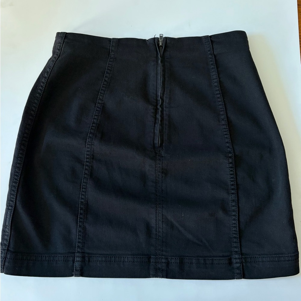 Free People Black Mini Skirt High Rise Fitted Panel Y2K Basic
